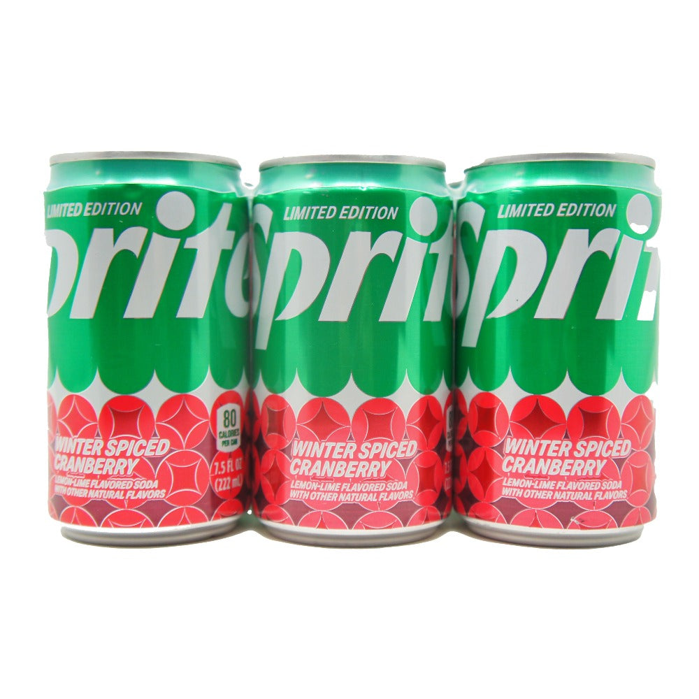Sprite Cranberry Winter Spiced, Lemon Lime Flavored soda, Limited Edition, 7.5 FL OZ, (6 Pack)