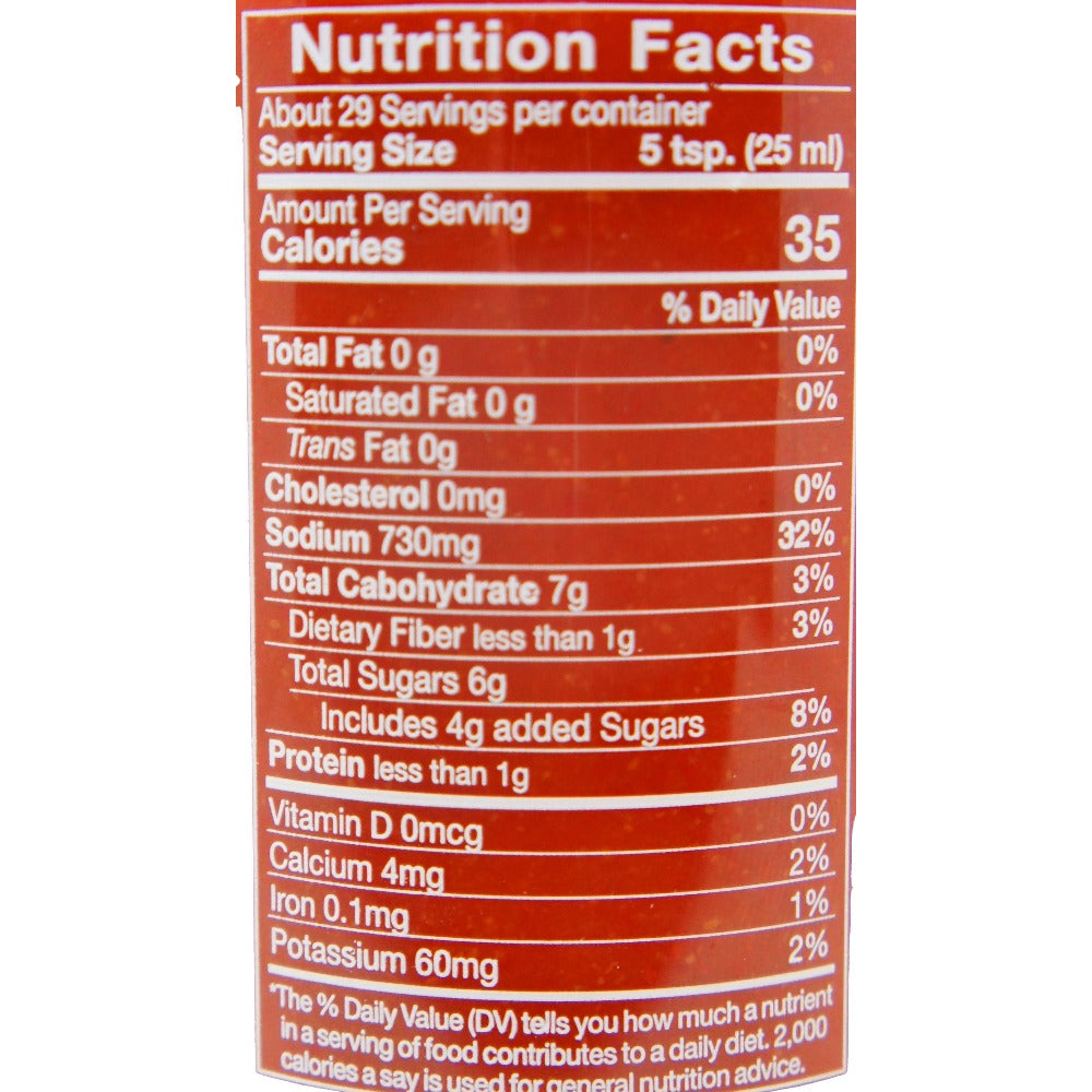 Nhan Con Ngong Bay Flying Goose Sriracha Sauce Nutrition Facts