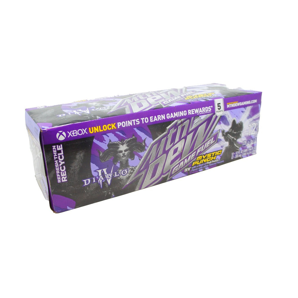 Mountain MTN dew Game Fuel Mystic Punch, XBox Diablo IV, 12 oz Cans, (12 Pack)