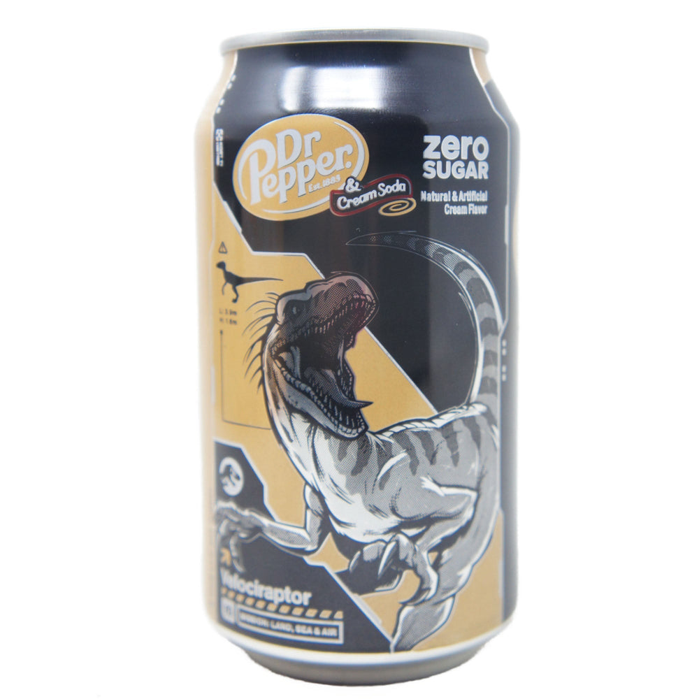 Dr Pepper Cream & Soda Zero Sugar - Jurassic World Rebirth Velociraptor