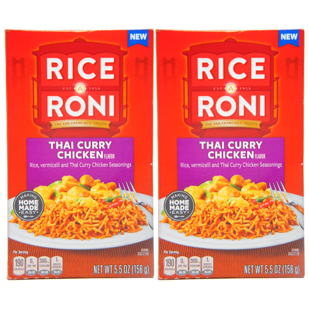 Rice-A-Roni Thai Curry Chicken 5.5 oz, 2 Pack – Flavorful Instant Rice & Pasta Mix