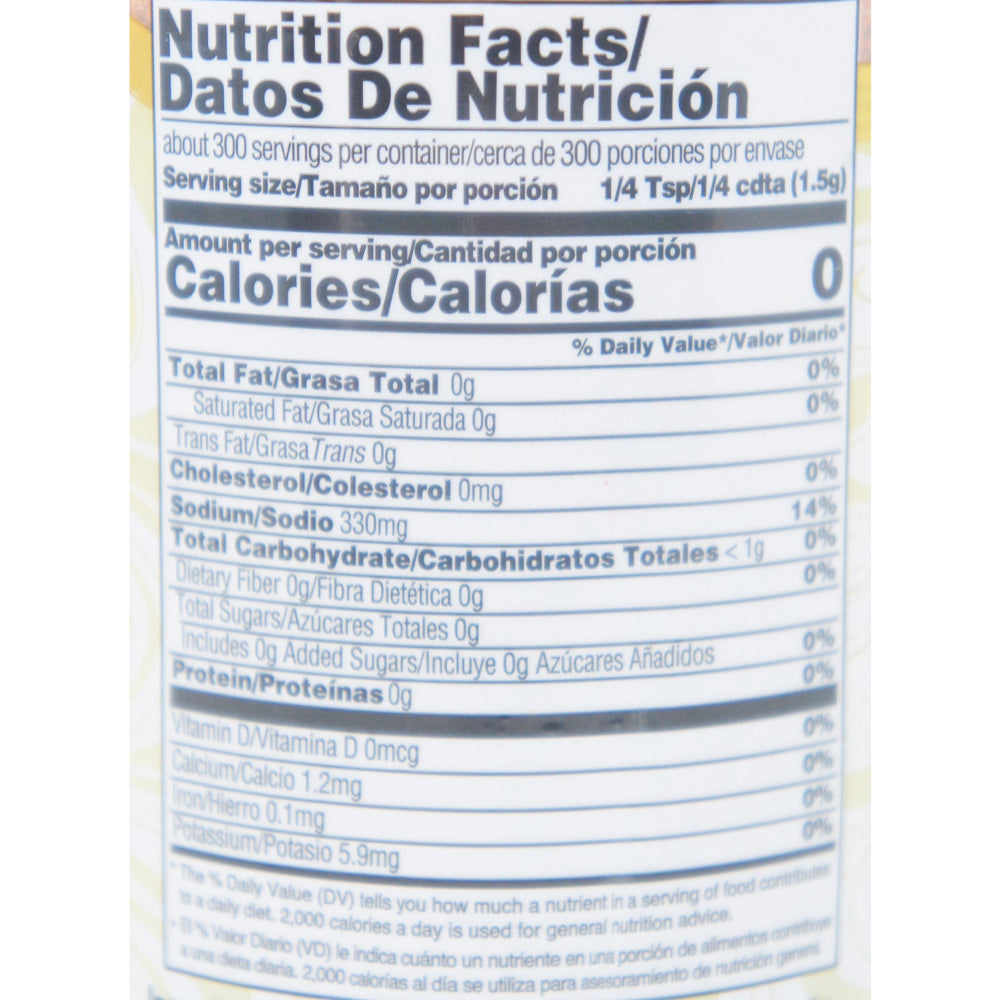 Nutrition facts label Madame Gougousse Seasoning Salt 15.8oz (2 Pack)