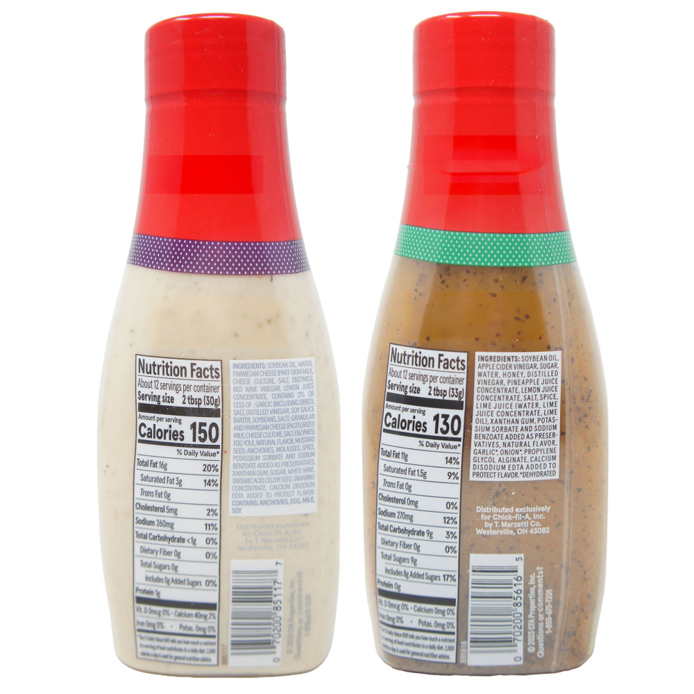Chick-fil-A Zesty Apple Cider Vinaigrette & Parmesan Caesar Dressing Duo – Restaurant Favorites at Home Nutrition Facts