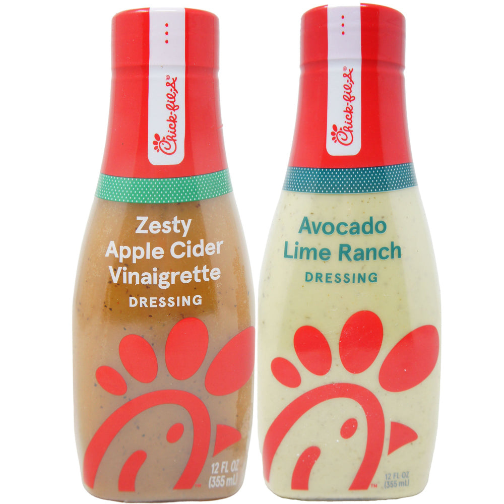 Chick-fil-A Avocado Lime Ranch & Zesty Apple Cider Vinaigrette Dressing 12 fl oz (2 Pack) | Tangy, Restaurant-Style Salad Dressing Duo