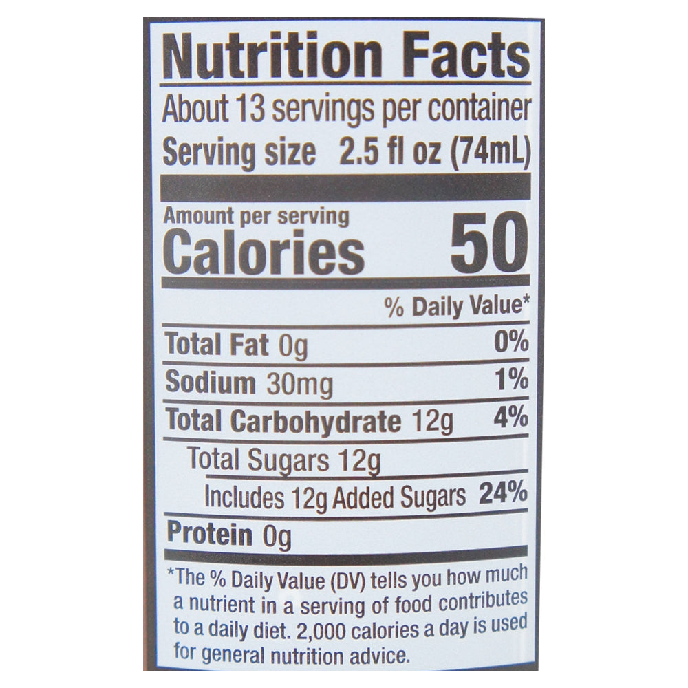 Mr & Mrs T Lavender Lemon Drop Drink Mix 1 Liter Nutrition Facts