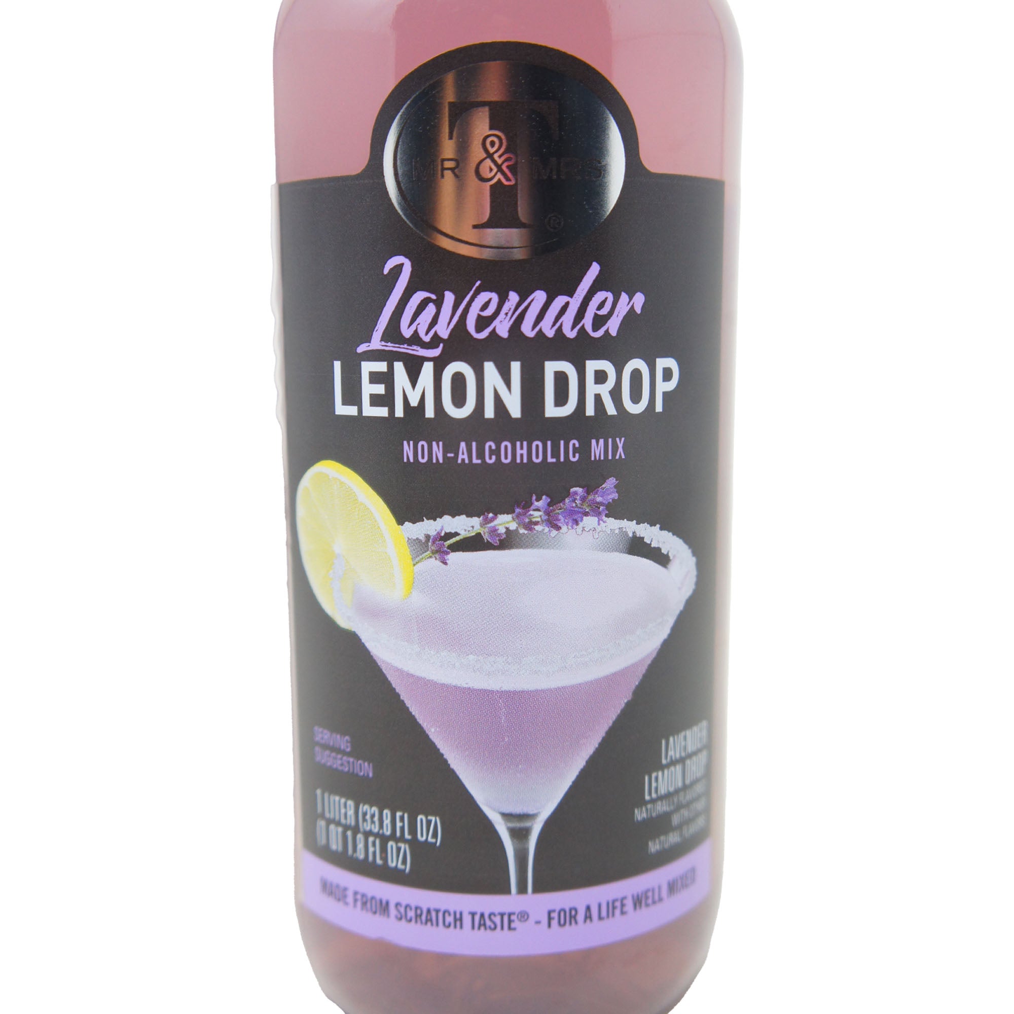 Mr & Mrs T Lavender Lemon Drop Drink Mix 1 Liter – Refreshing Floral Citrus Cocktail Mixer