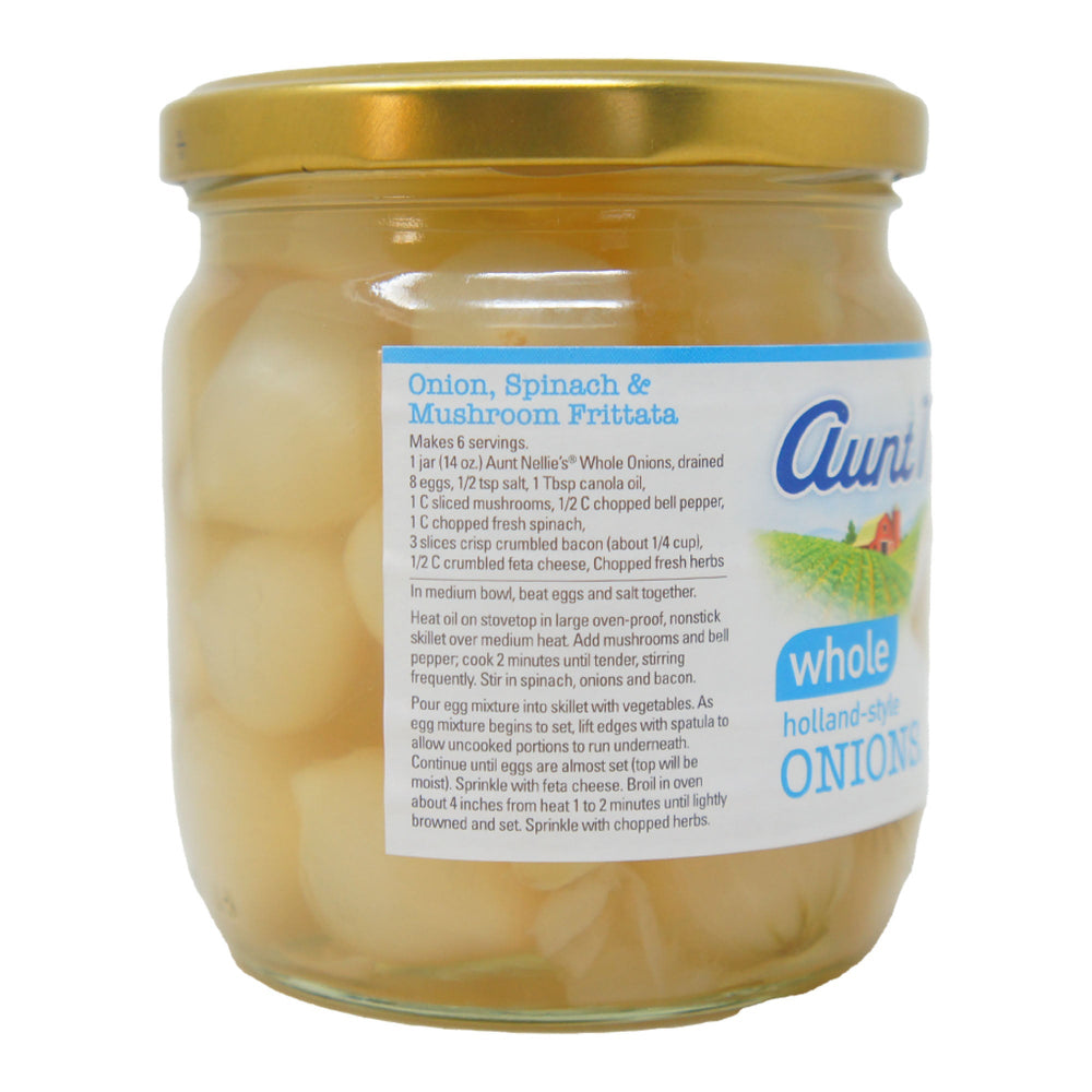 Aunt Nellie's Whole Holland Style Onions 14 oz – Onion Spinach & Mushroom Frittata Recipe