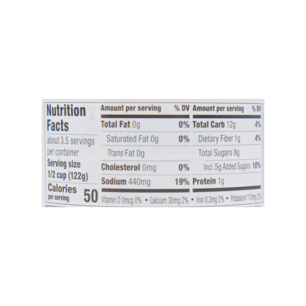 Aunt Nellie's Whole Holland Style Onions 14 oz – Nutrition Facts
