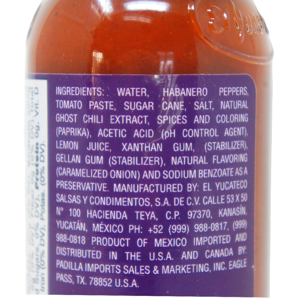 El Yucateco Habanero & Ghost Pepper Hot Sauce 4 oz – Extremely Spicy Heat ingredients