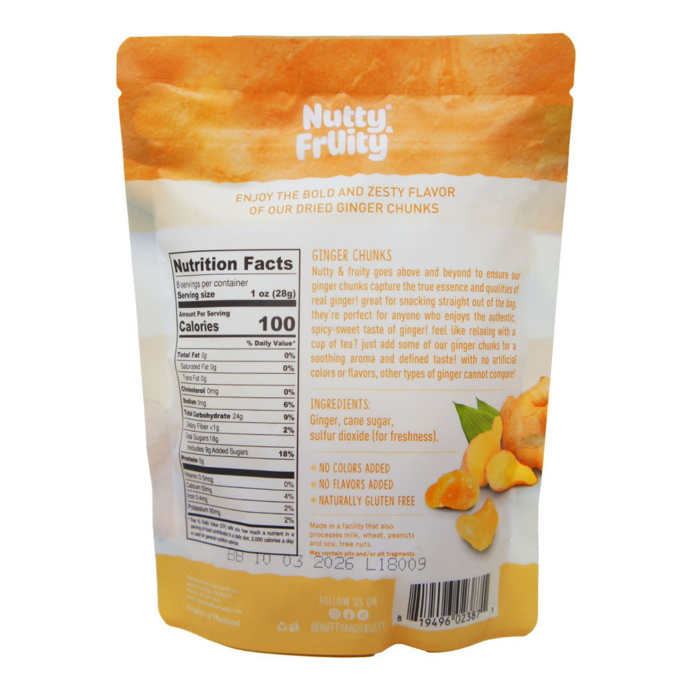 Nutty & Fruity Ginger Chunks Non-Crystallized 8 OZ Content