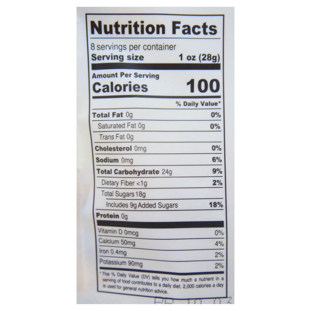 Nutty & Fruity Ginger Chunks Non-Crystallized 8 OZ – Nutrition Facts