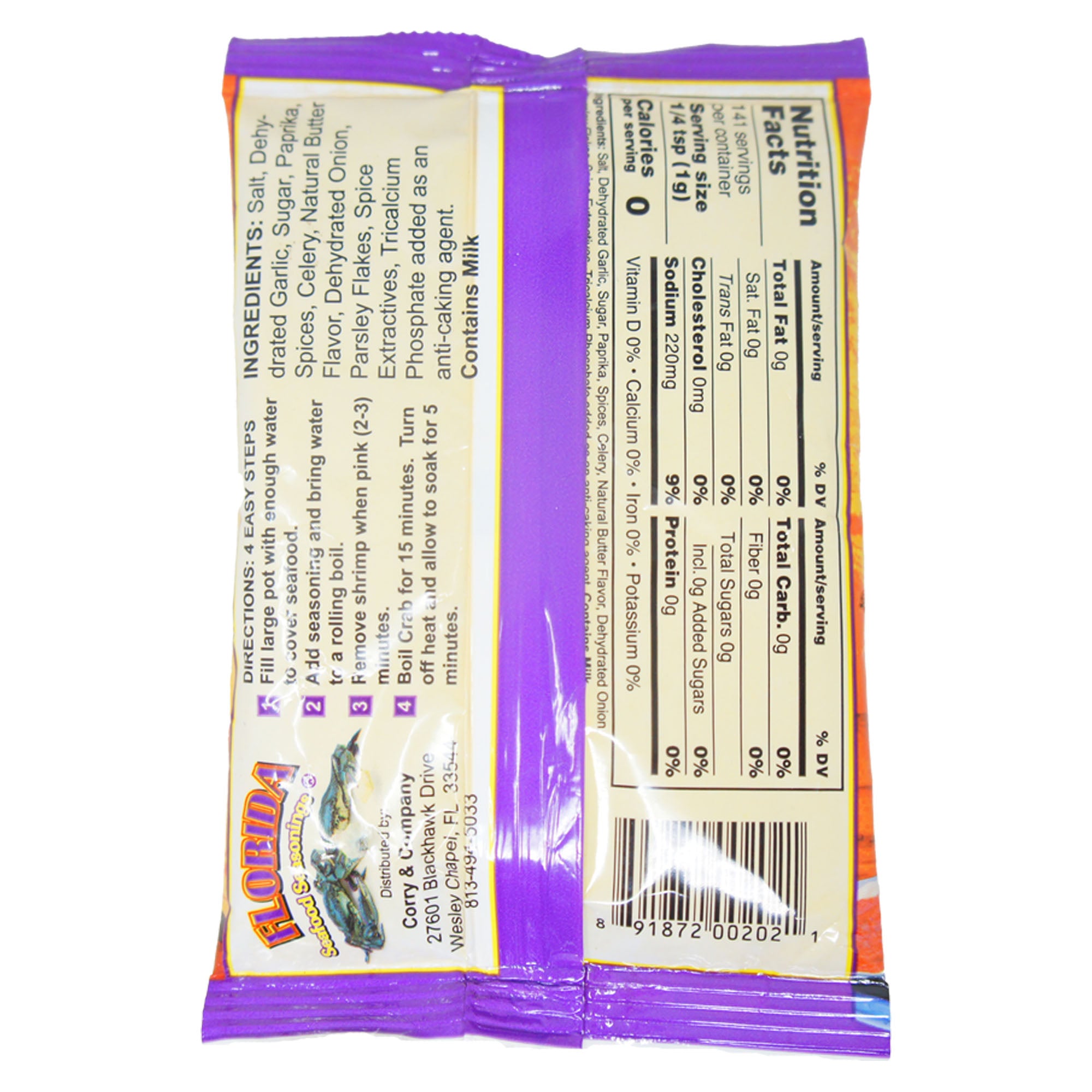 Florida Seafood Seasoning Garlic Butter Crab & Shrimp Boil 5 oz | Flavorful Seafood Boil Seasoning Net Content