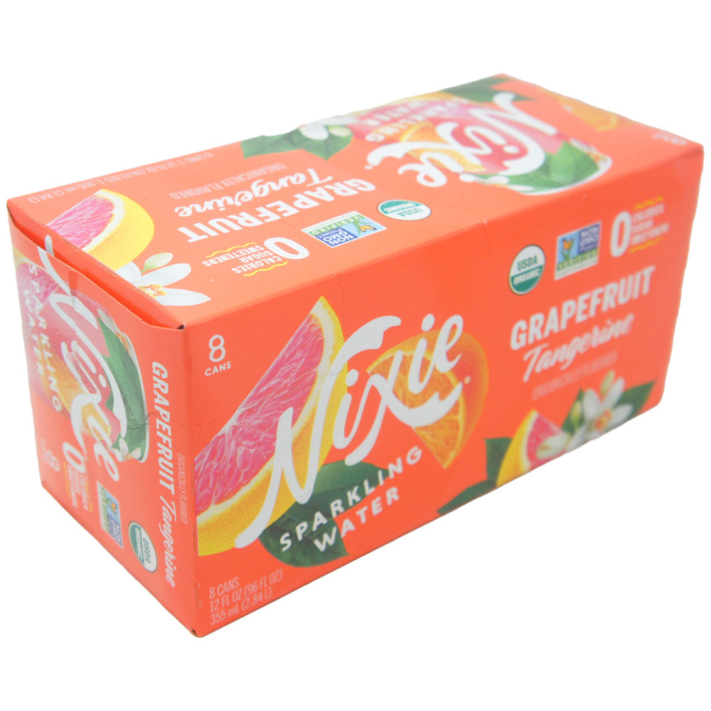 Nixie Organic Grapefruit Tangerine Sparkling Water – 12 fl oz Cans (Pack of 8) – Zero Calorie, Sugar-Free