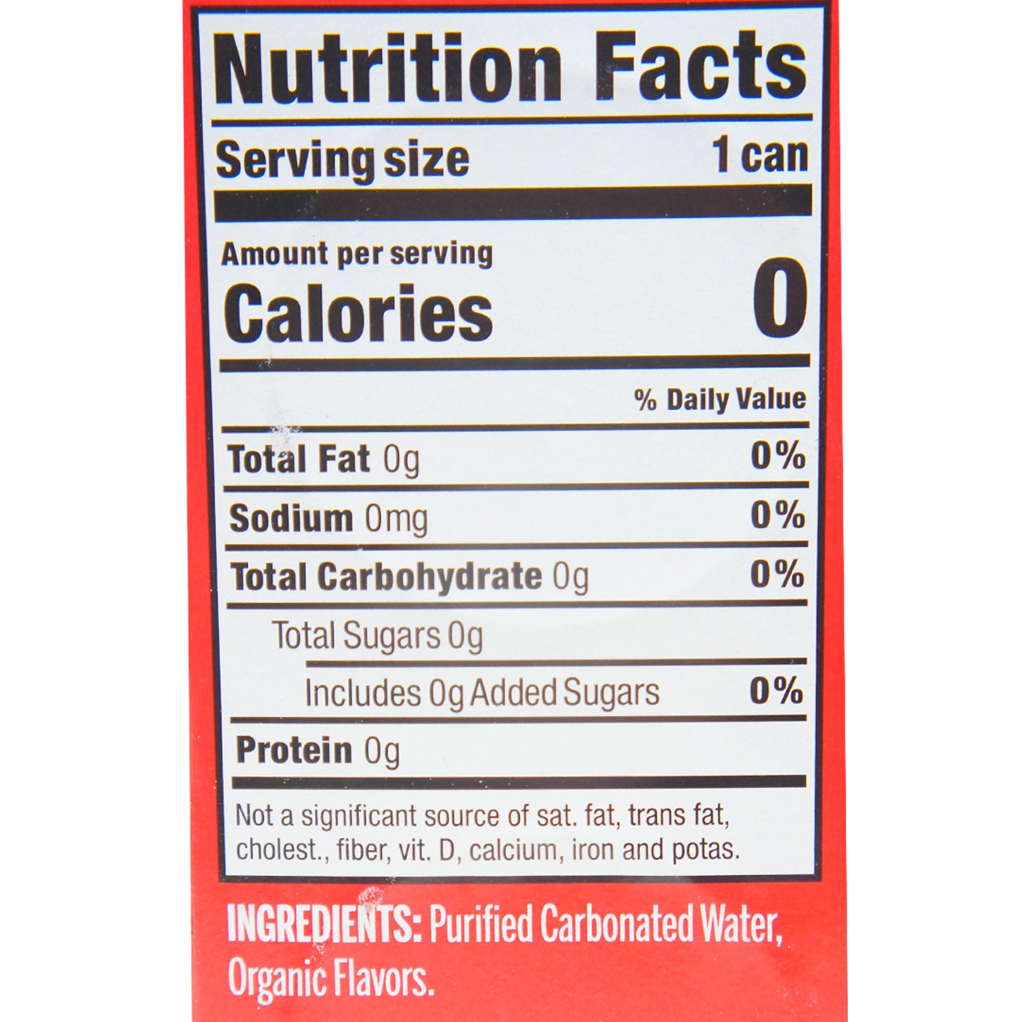 Nixie Organic Grapefruit Tangerine Sparkling Water – 12 fl oz Cans (Pack of 8) – Zero Calorie, Sugar-Free, Naturally Flavored description Nutrition Fact