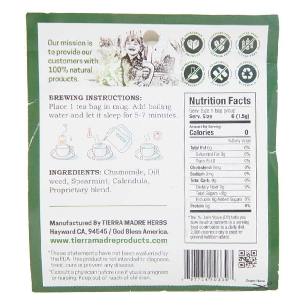 Tierra Madre Gastriti-S Tea Gastritis - Herbal Supplement 6 tea bag (6 Pack) Ingredients
