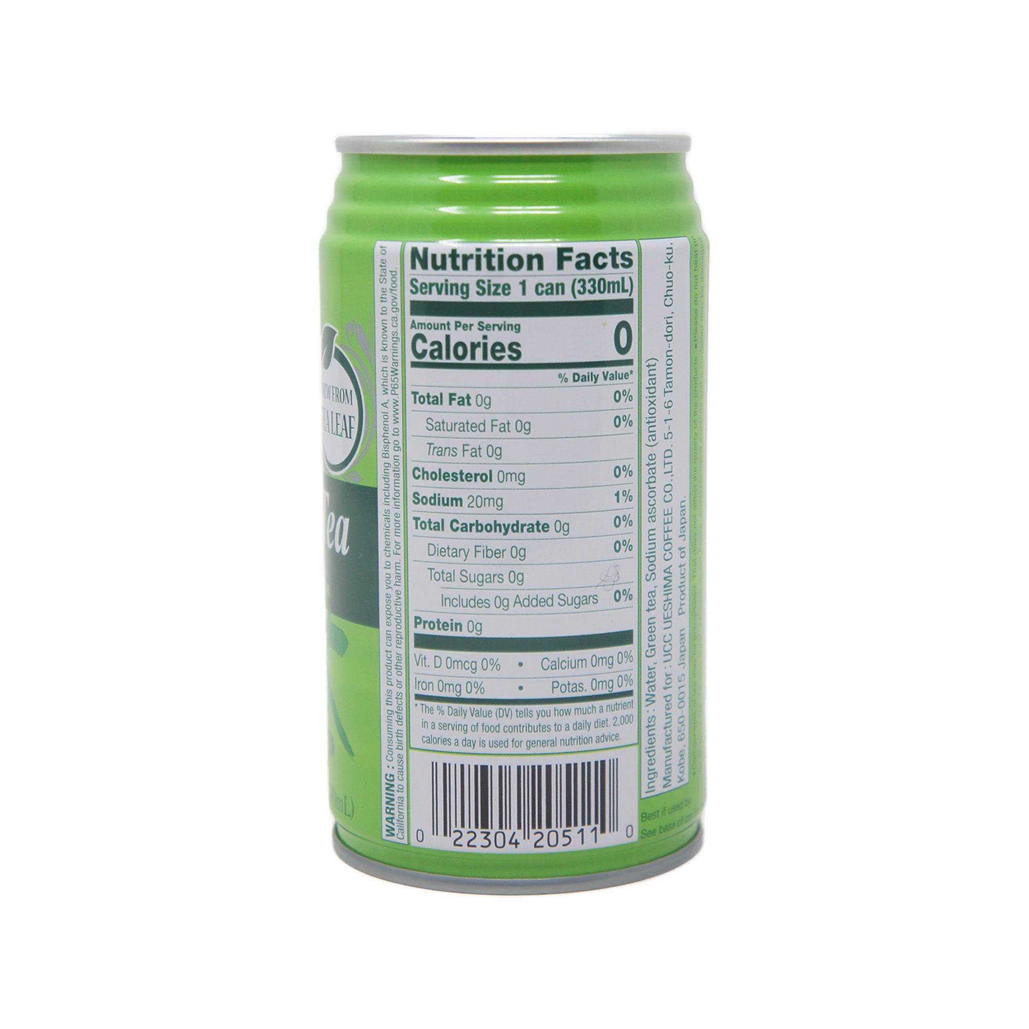 Ucc Green tea, No Sugar or Artificial Flavors, 11.16 fl oz