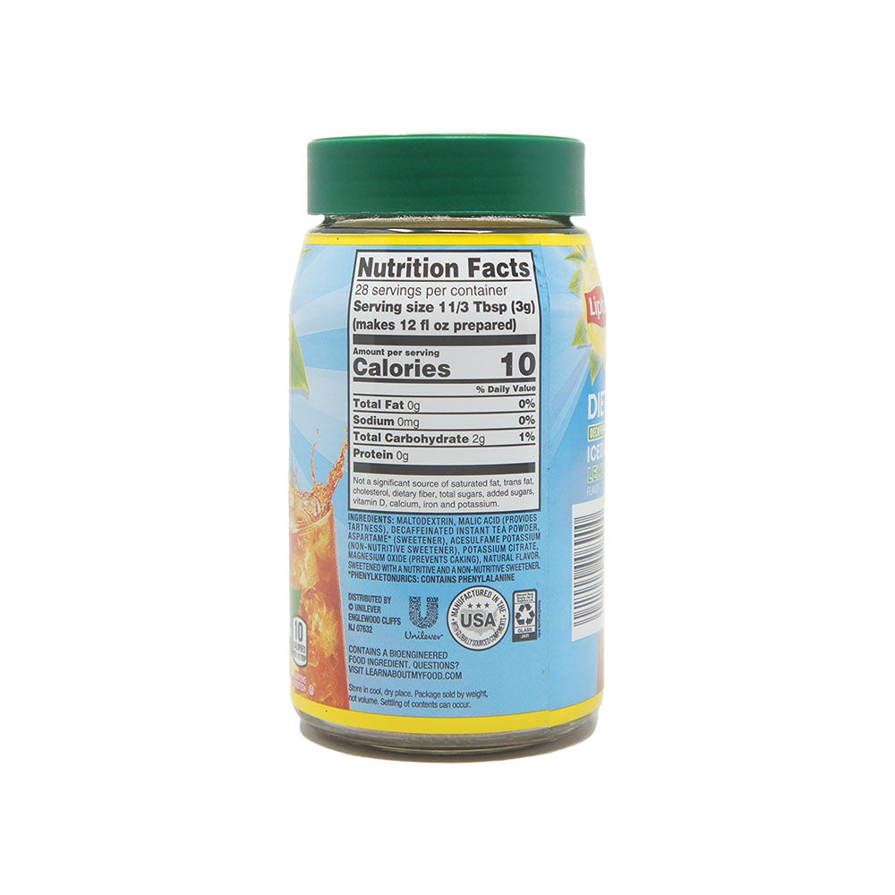 Lipton Diet Decaffeinated Ice Tea Mix, Lemon Flavored, 3 oz
