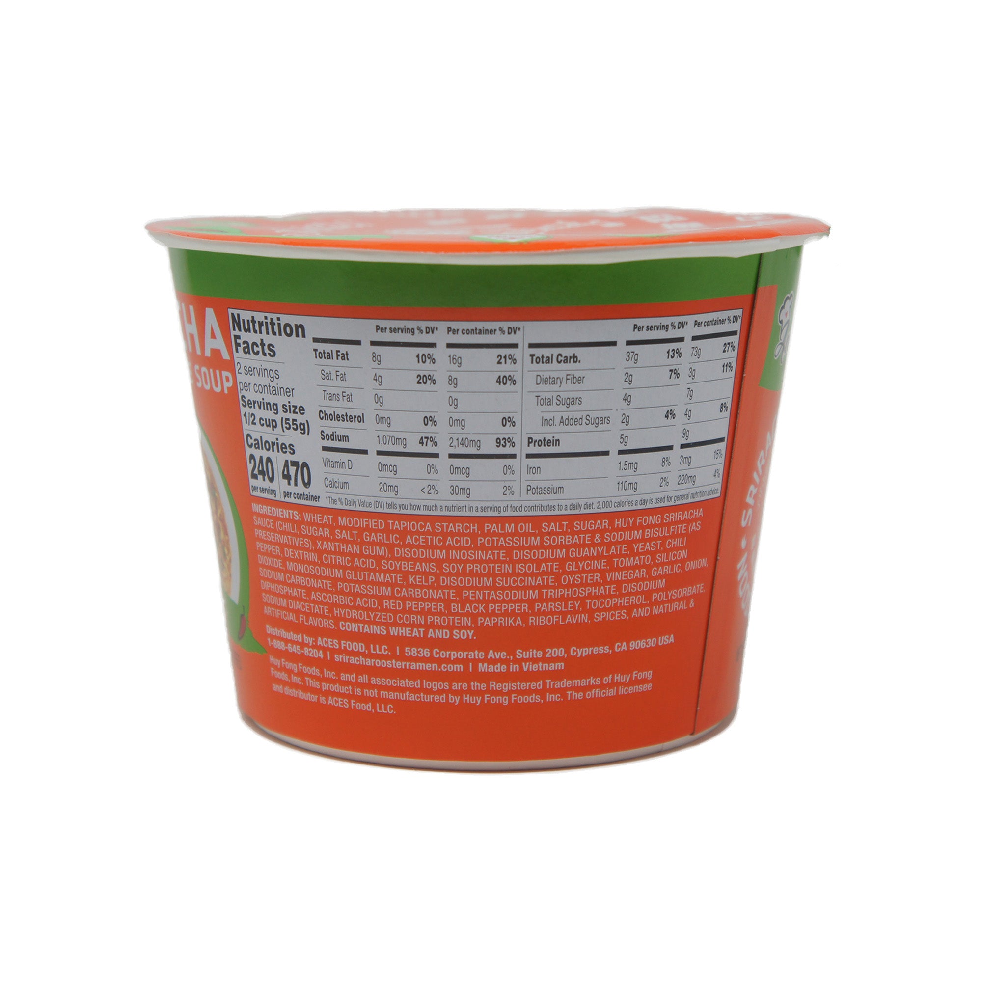 Aces Food Siracha Ramen Noodle Soup, Beef Flavor, 3.8 oz