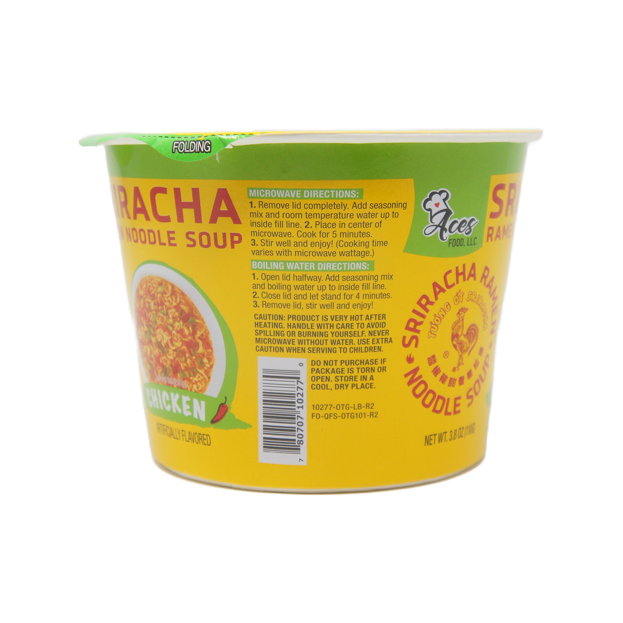 Aces Food Sriracha Ramen Noodle Soup, Chicken Flavor, 3.8 oz