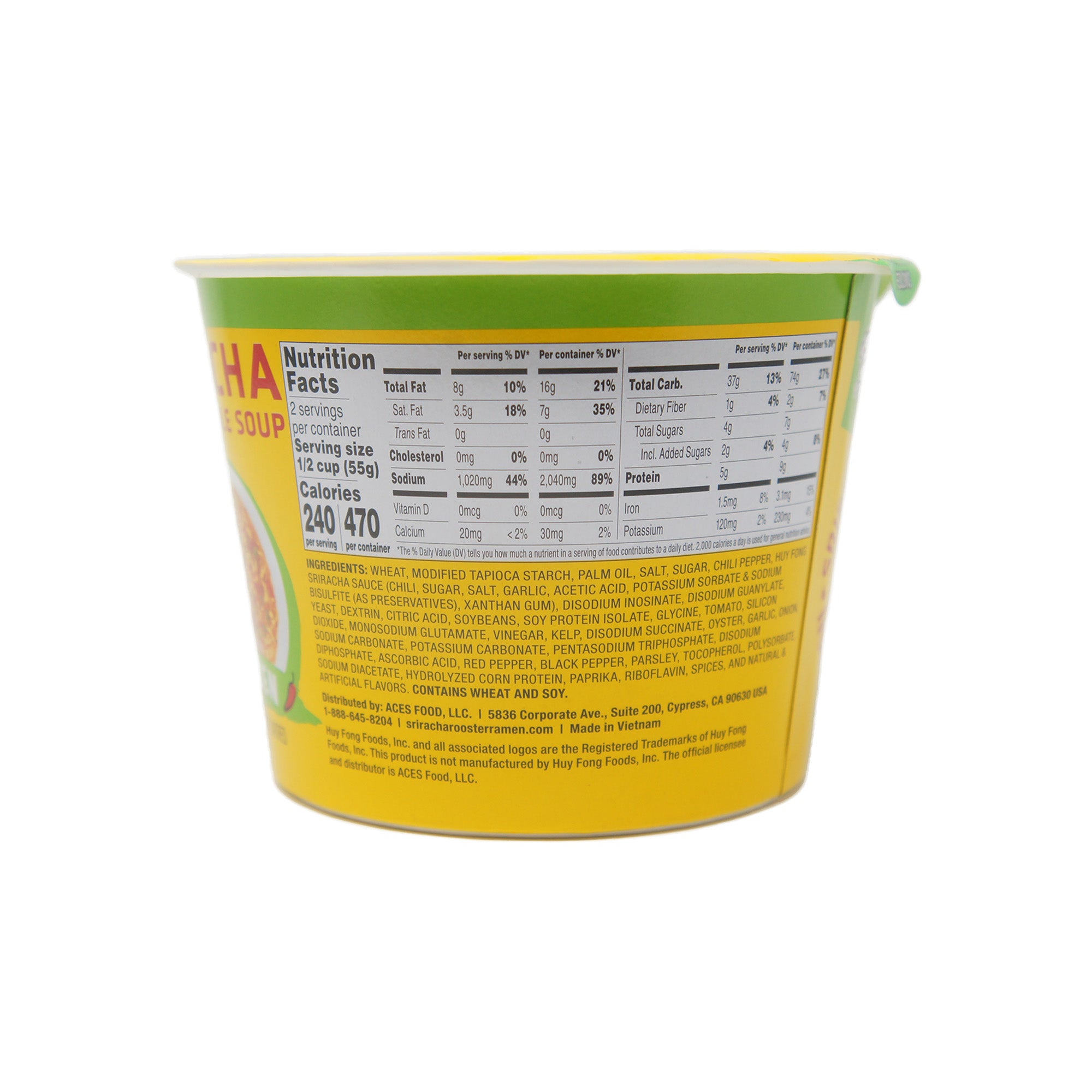 Aces Food Sriracha Ramen Noodle Soup, Chicken Flavor, 3.8 oz