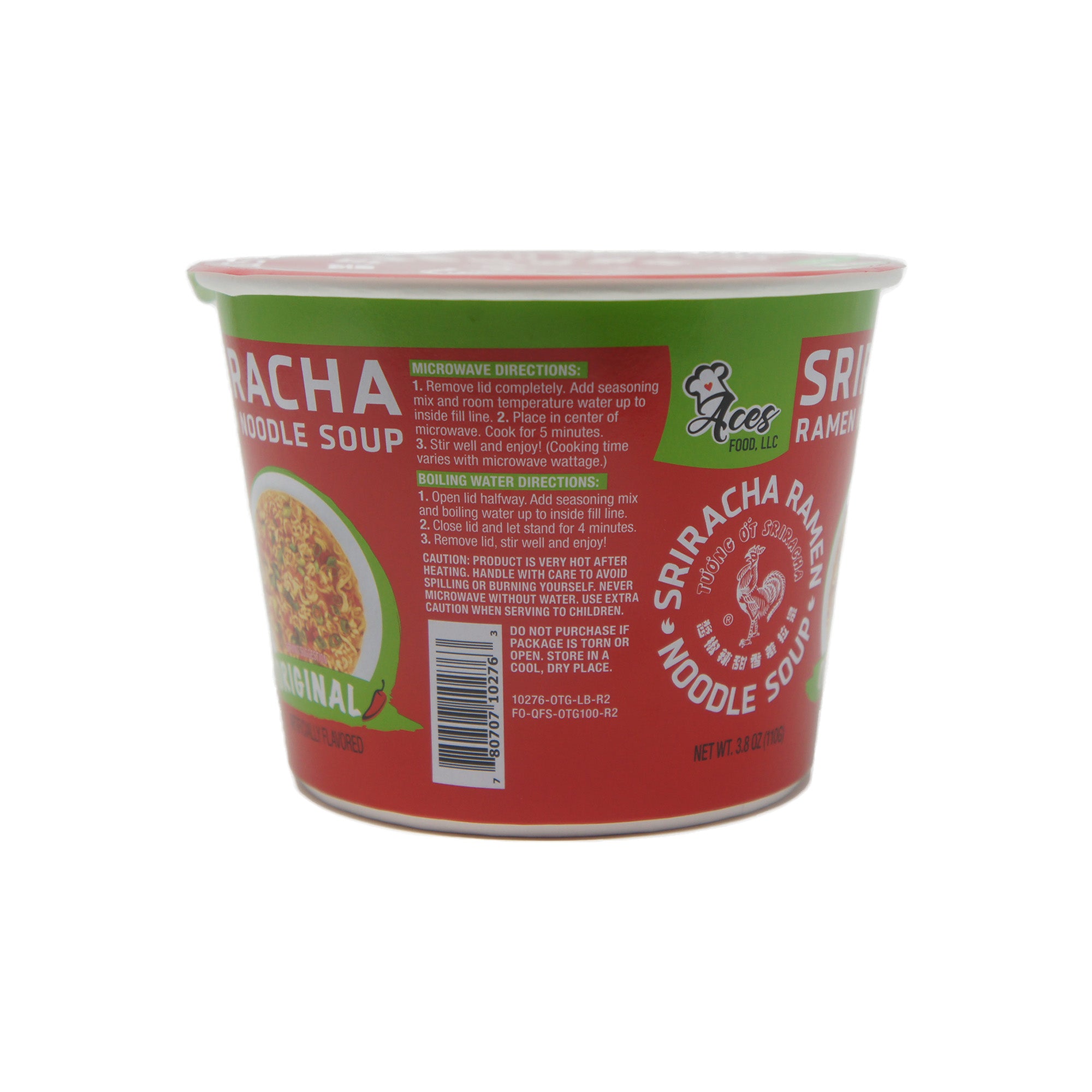 Aces Food Sriracha Ramen Noodle Soup, Orignal Flavor, 3.8 oz