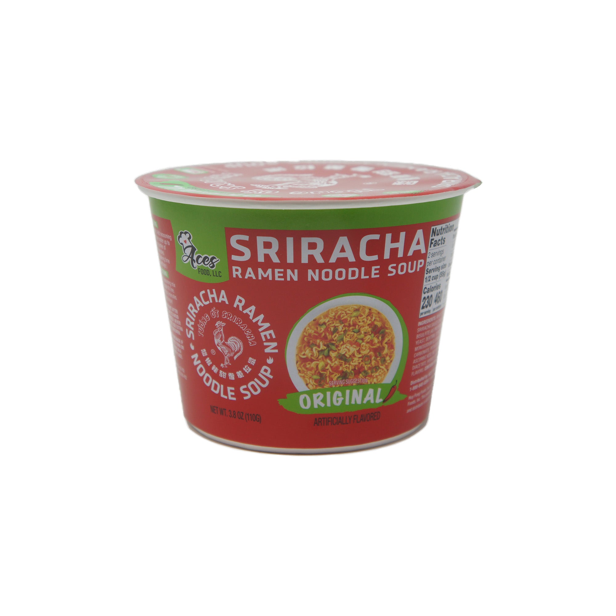 Aces Food Sriracha Ramen Noodle Soup, Orignal Flavor, 3.8 oz