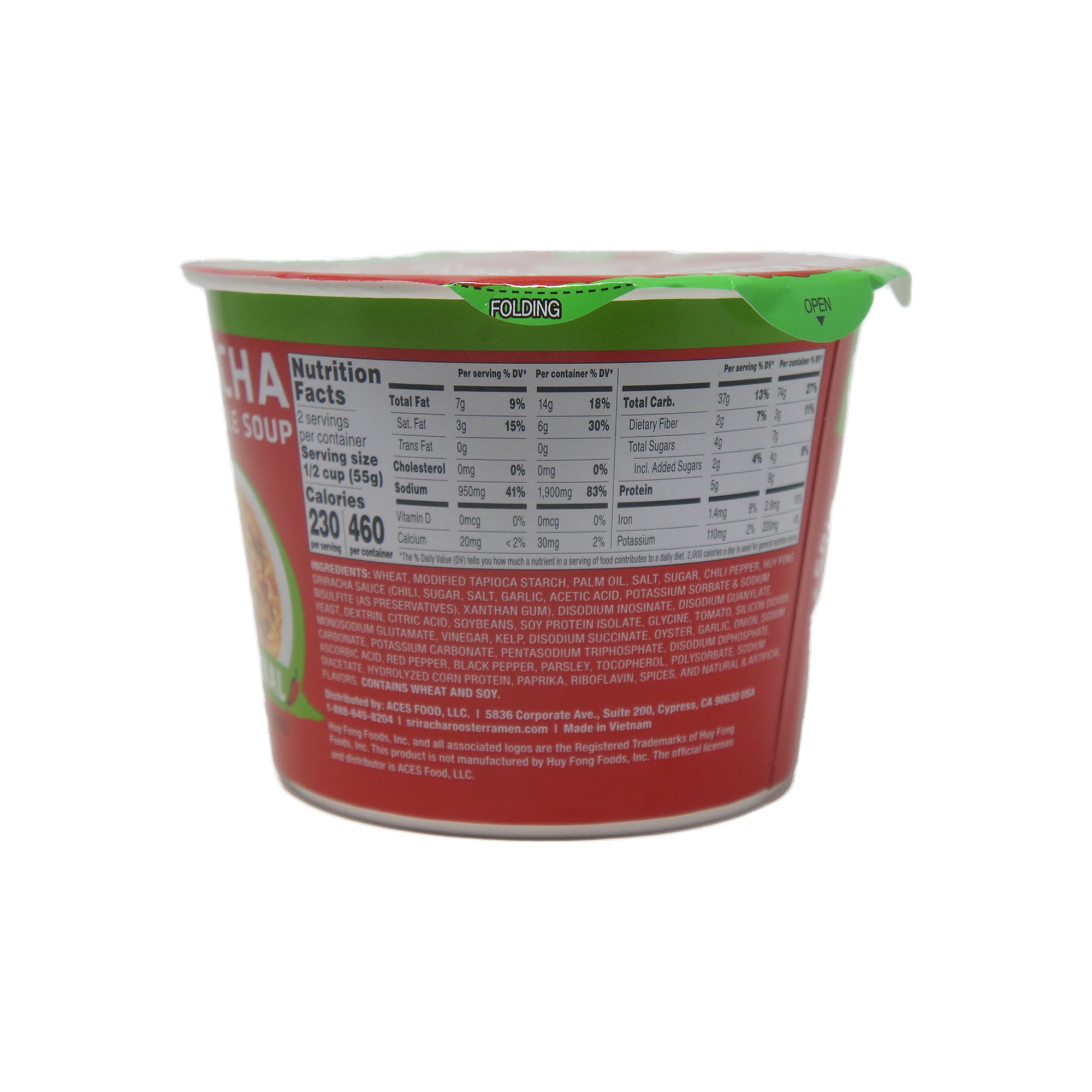 Aces Food Sriracha Ramen Noodle Soup, Orignal Flavor, 3.8 oz