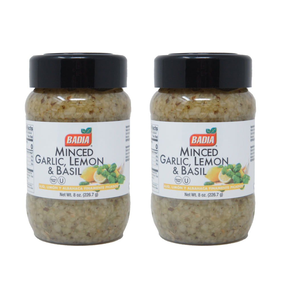 Badia, Minced Garlic, Lemon & Basil, 8 oz (2 pack)