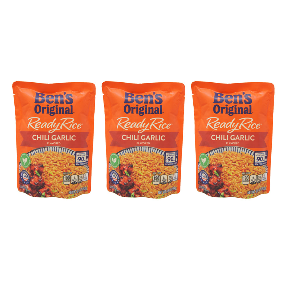 Ben's Original, Ready Rice, Chili Garlic Flavored, 8.5 oz (3 pack)