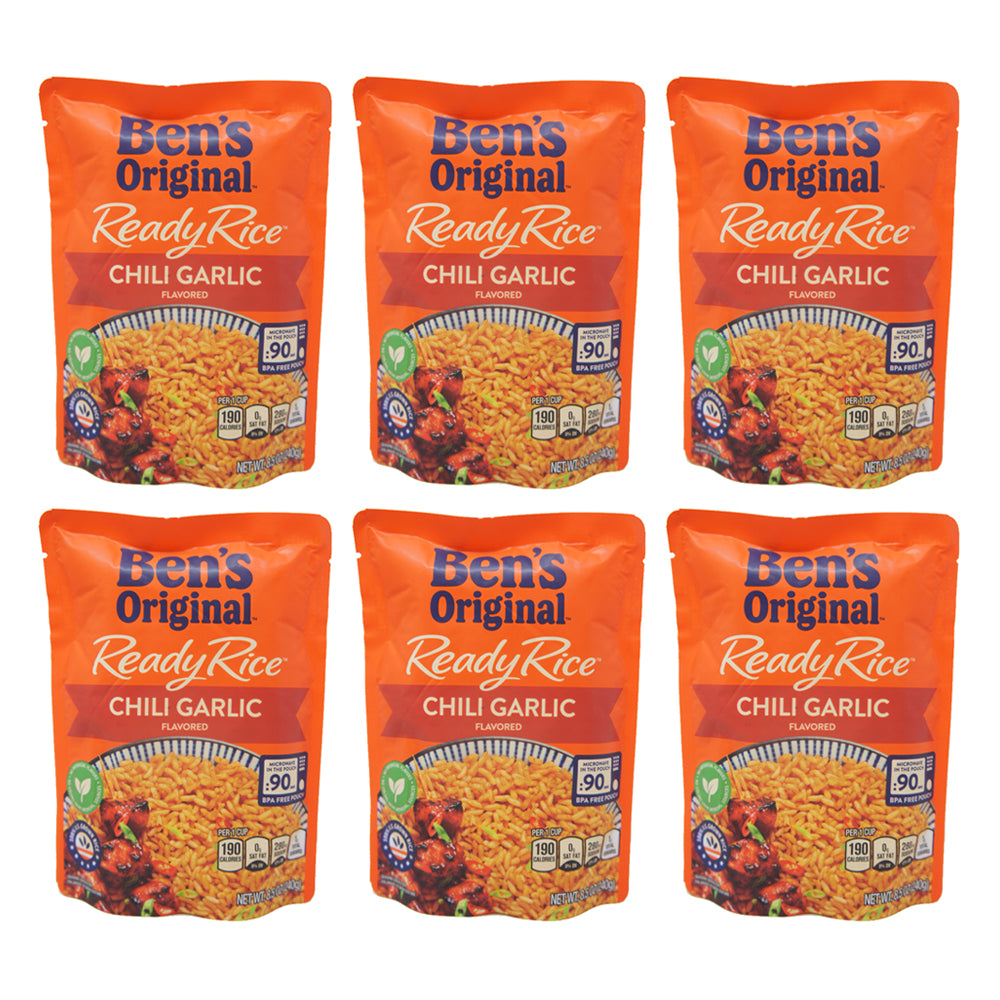Ben's Original, Ready Rice, Chili Garlic Flavored, 8.5 oz (6 pack)
