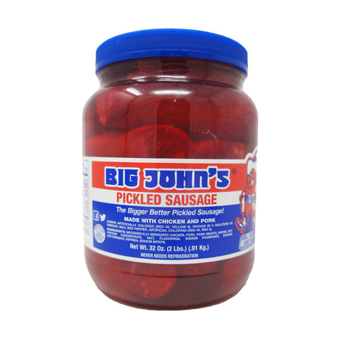 Big John's Pickled Sausage, The Bigger Better Made with Chicken and Pork, 32 oz Jar