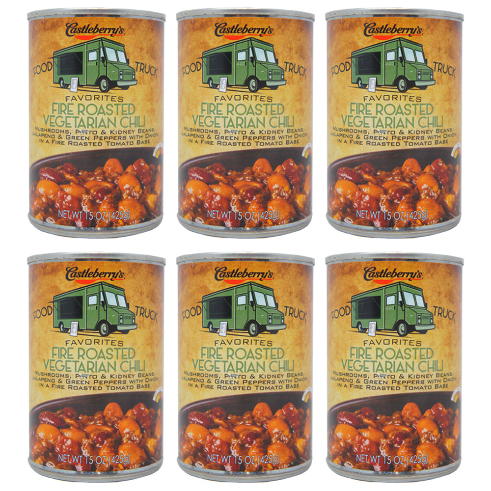 Castleberry's Food Truck, Favorites Fire Roasted vegetarian Chili, 15 oz ( 6 Pack)