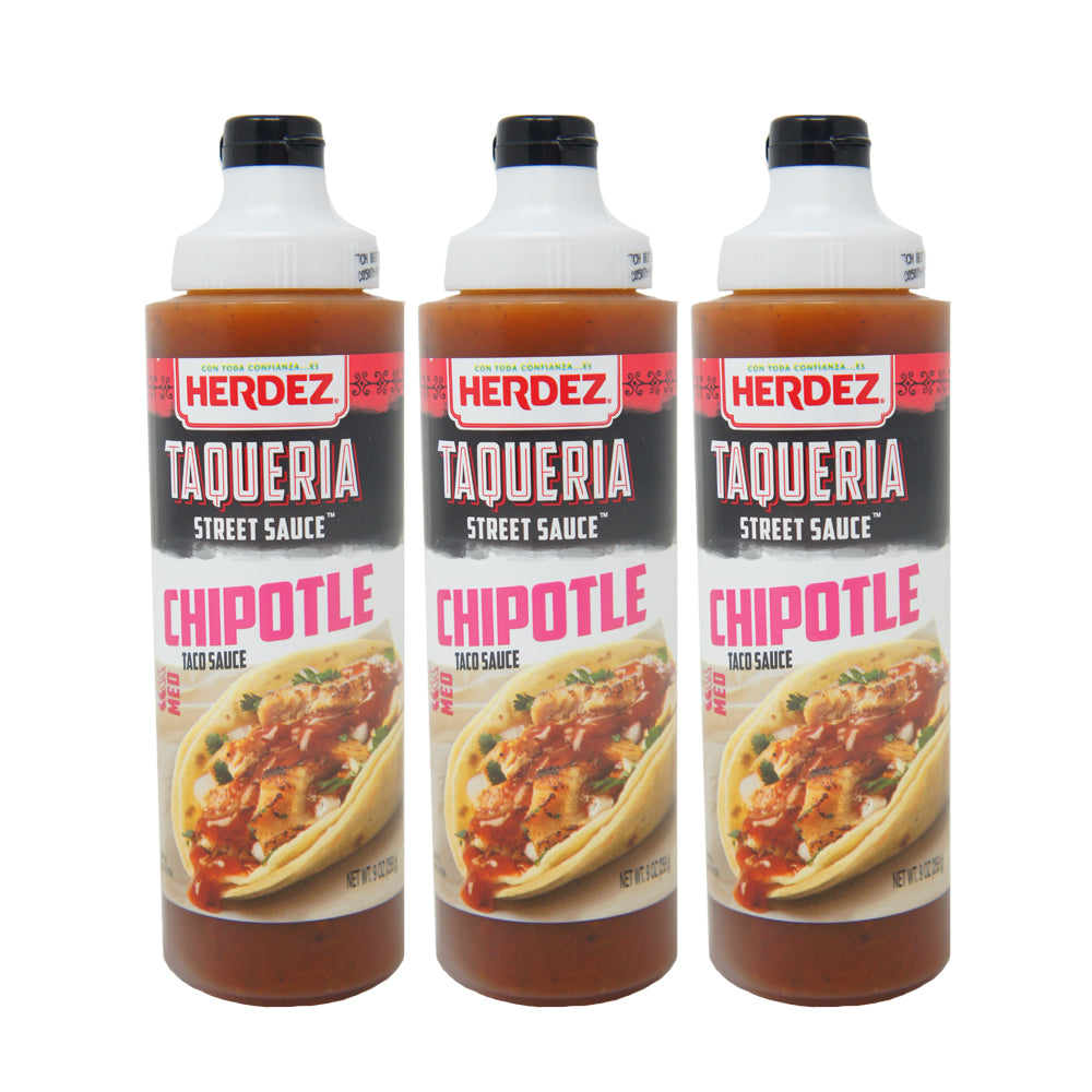 Herdez, Taqueria Street Sauce, Chipotle Taco Sauce, 9 oz (3 Pack)