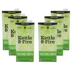 Kettle & Fire, vegetable Broth, Organic, No Preservatives, 32 oz (6 pack)