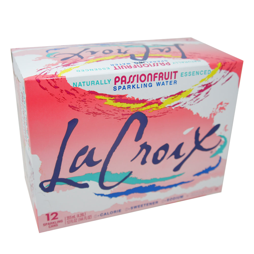 La Croix, Naturally Passionfruit Essenced, Sparkling Water, 12 oz (12 cans)