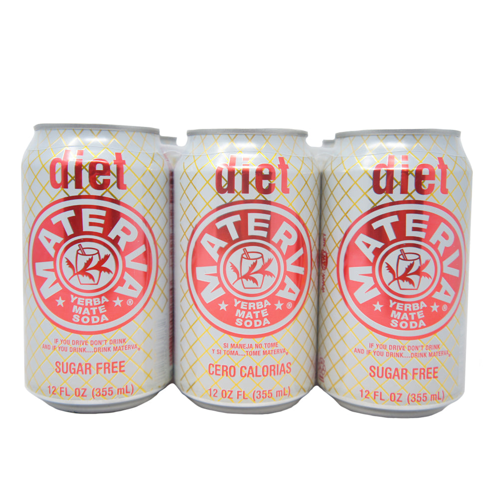 Materva Diet, Yerba mate Soda, Sugar Free 12 oz (6 Pack)