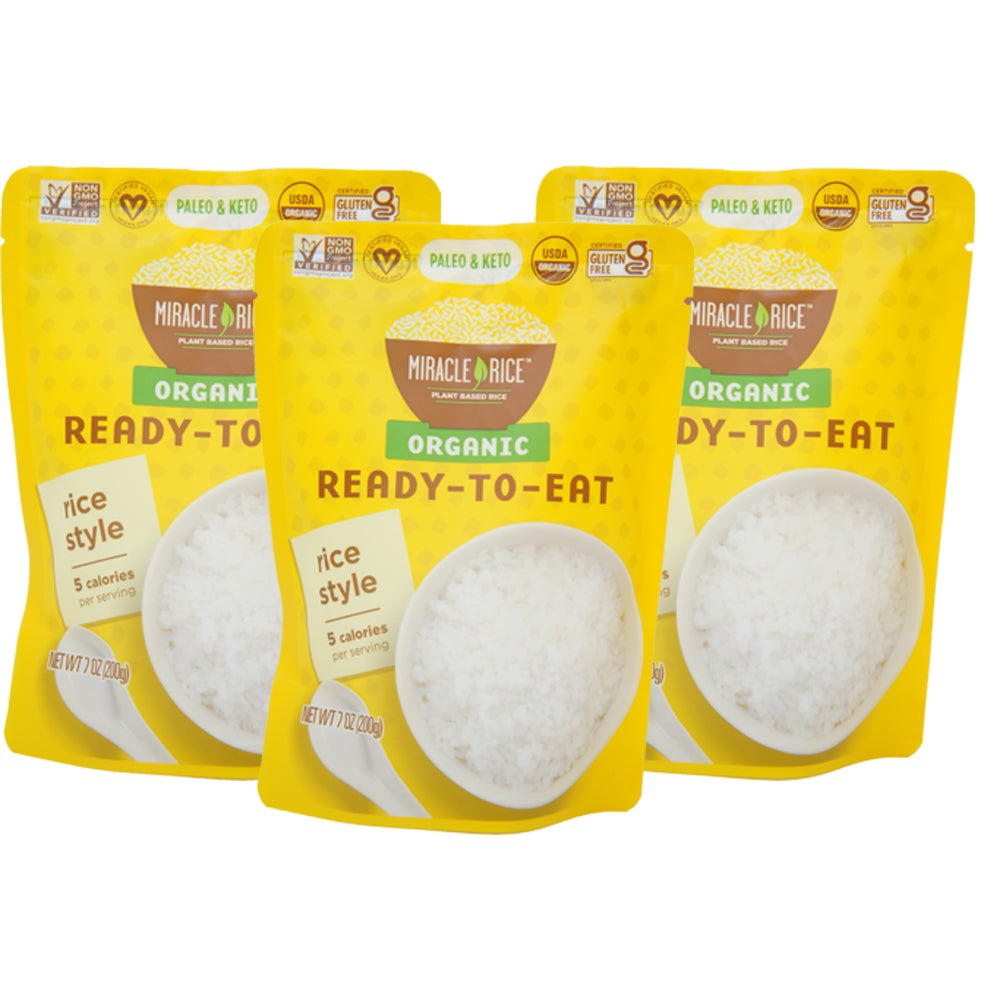 Miracle Noodle, Plant Bassed Moobles, Organic, Rice Style, Ready-To-Eat, 7 oz (3 pack)