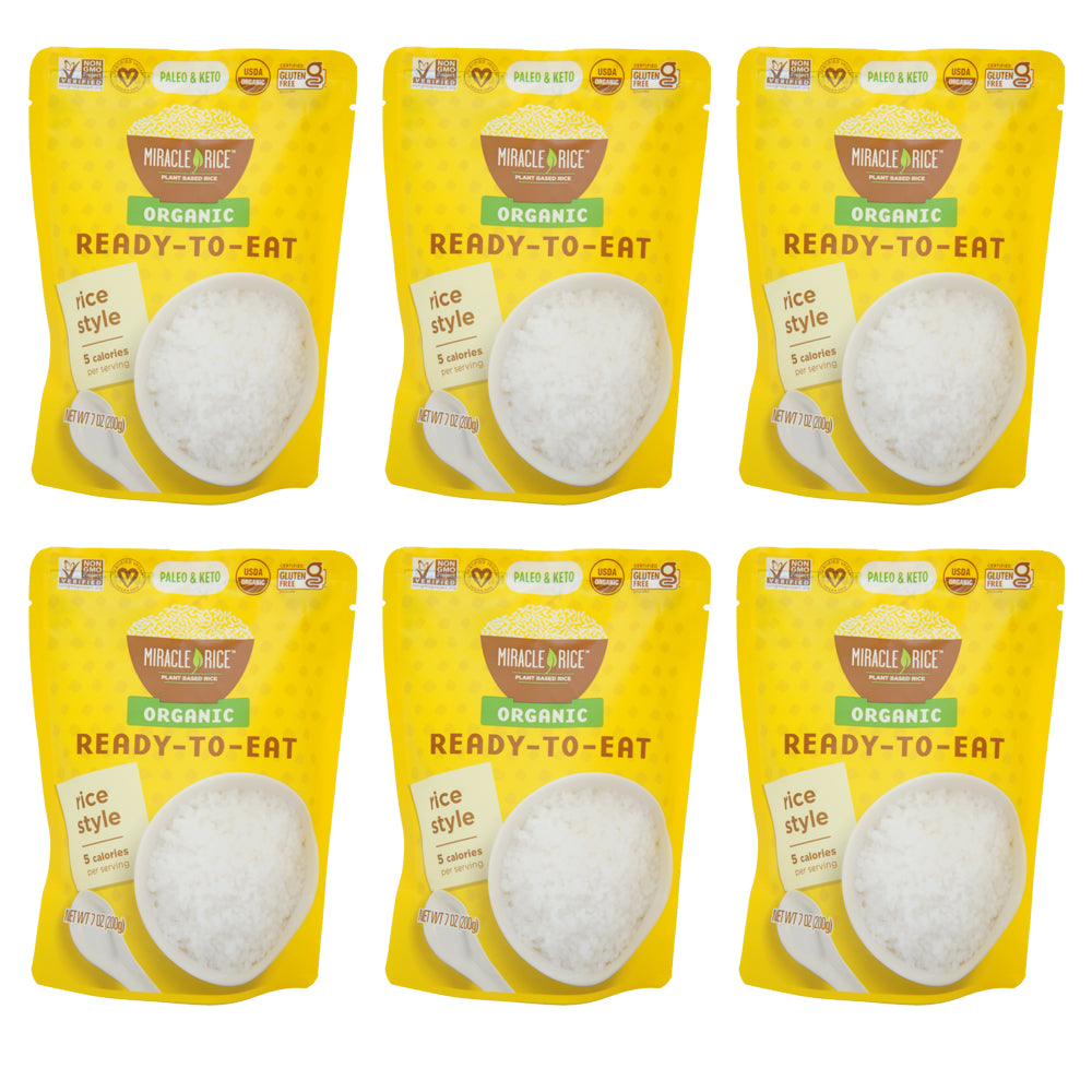 Miracle Noodle, Plant Bassed Moobles, Organic, Rice Style, Ready-To-Eat, 7 oz (6 pack)