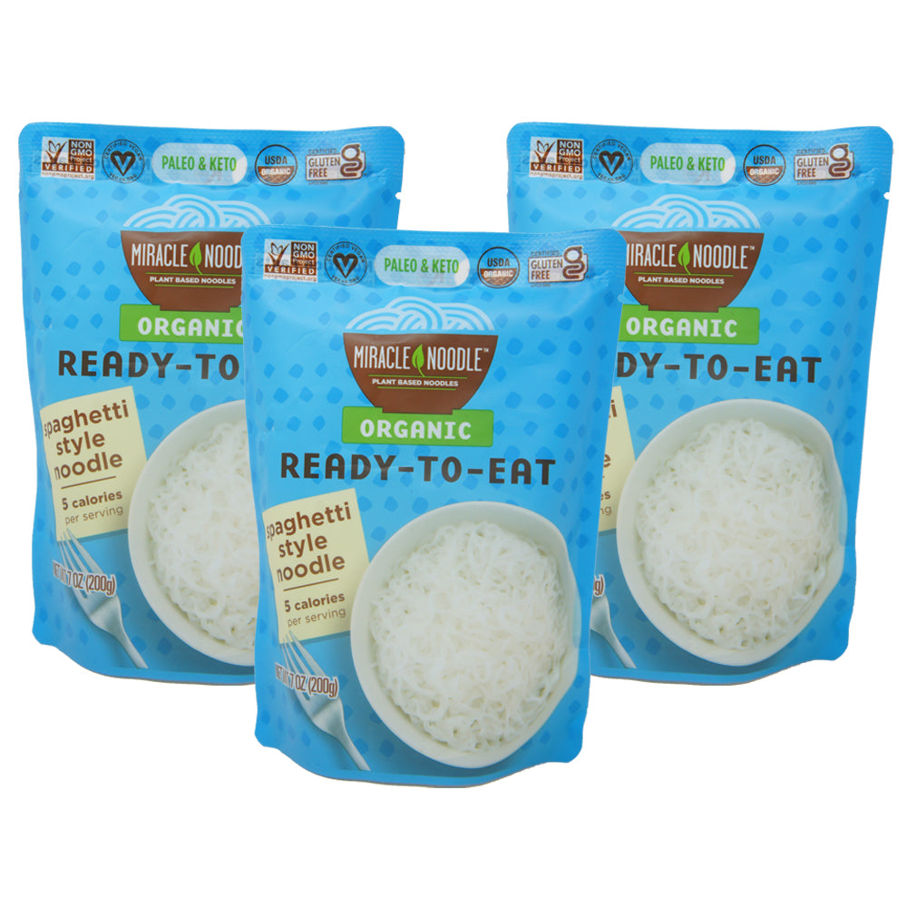 Miracle Noodle, Plant Bassed Moobles, Organic, Spaghetti Style Noodle, Ready-To-Eat, 7 oz (3 Pack)