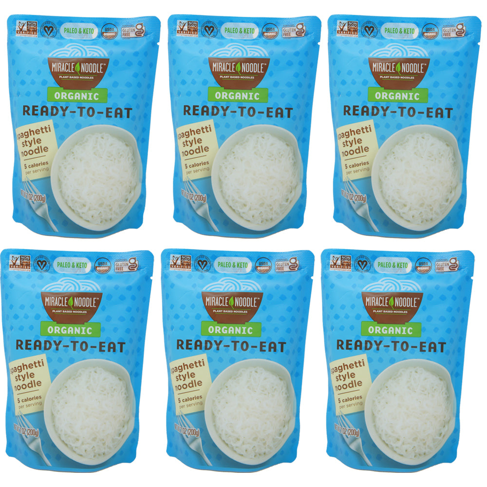 Miracle Noodle, Plant Bassed Moobles, Organic, Spaghetti Style Noodle, Ready-To-Eat, 7 oz (6 Pack)