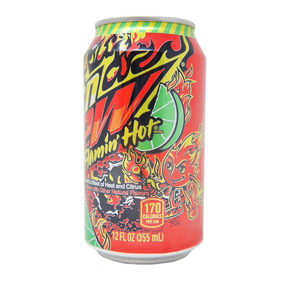 Mountain Dew Flamin Hot, Dew With A Blast Of Heat And Citrus, 12 Oz