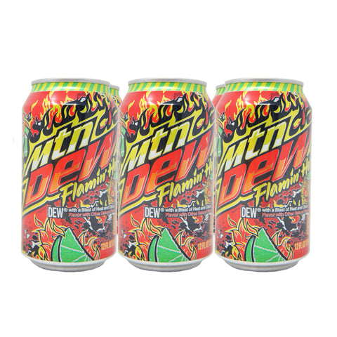 Mountain Dew Flamin Hot, Dew With A Blast Of Heat And Citrus Soda, 12 Oz (6 pack)