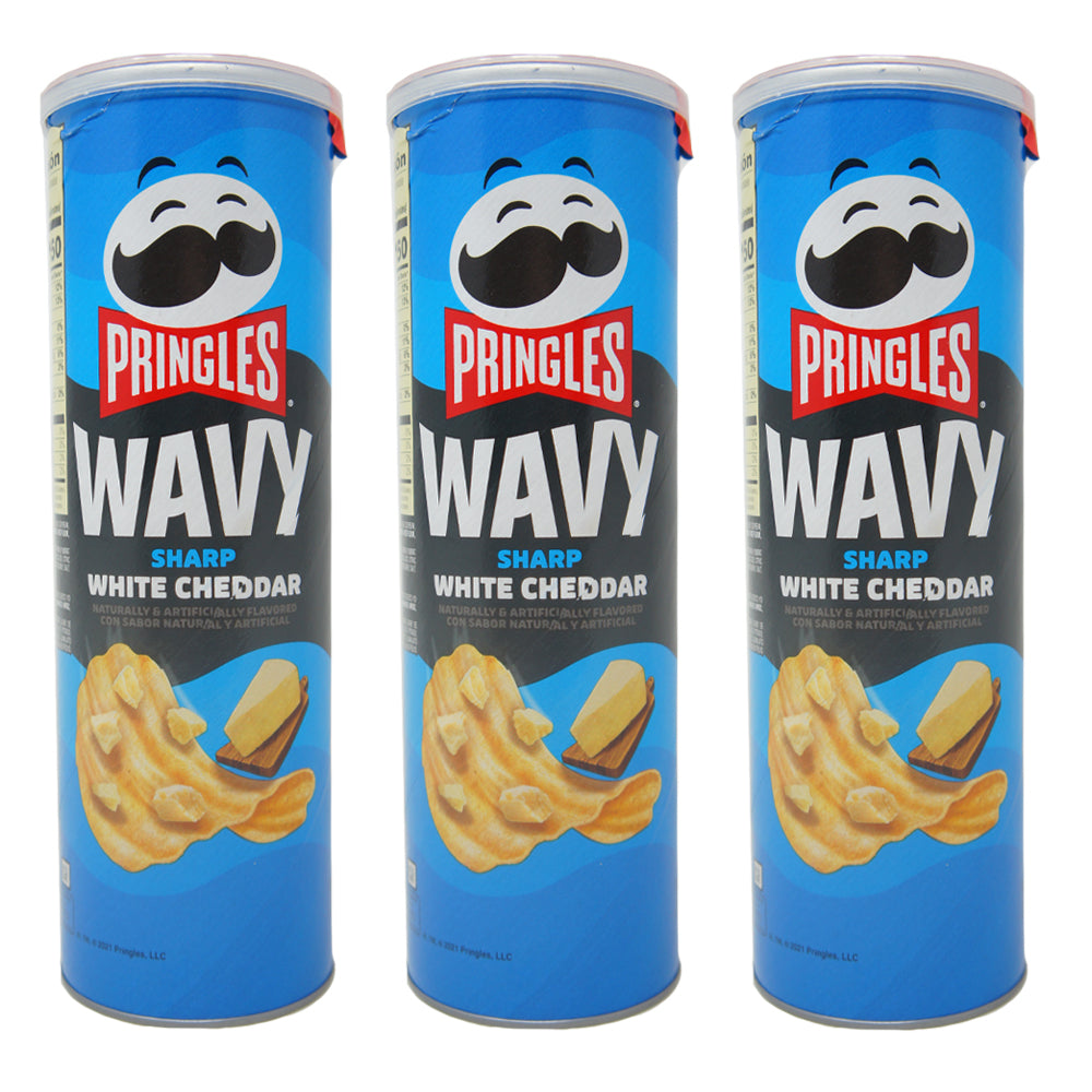 Pringles, Wavy Sharp, White Cheddar, 4.8 oz (3 pack)