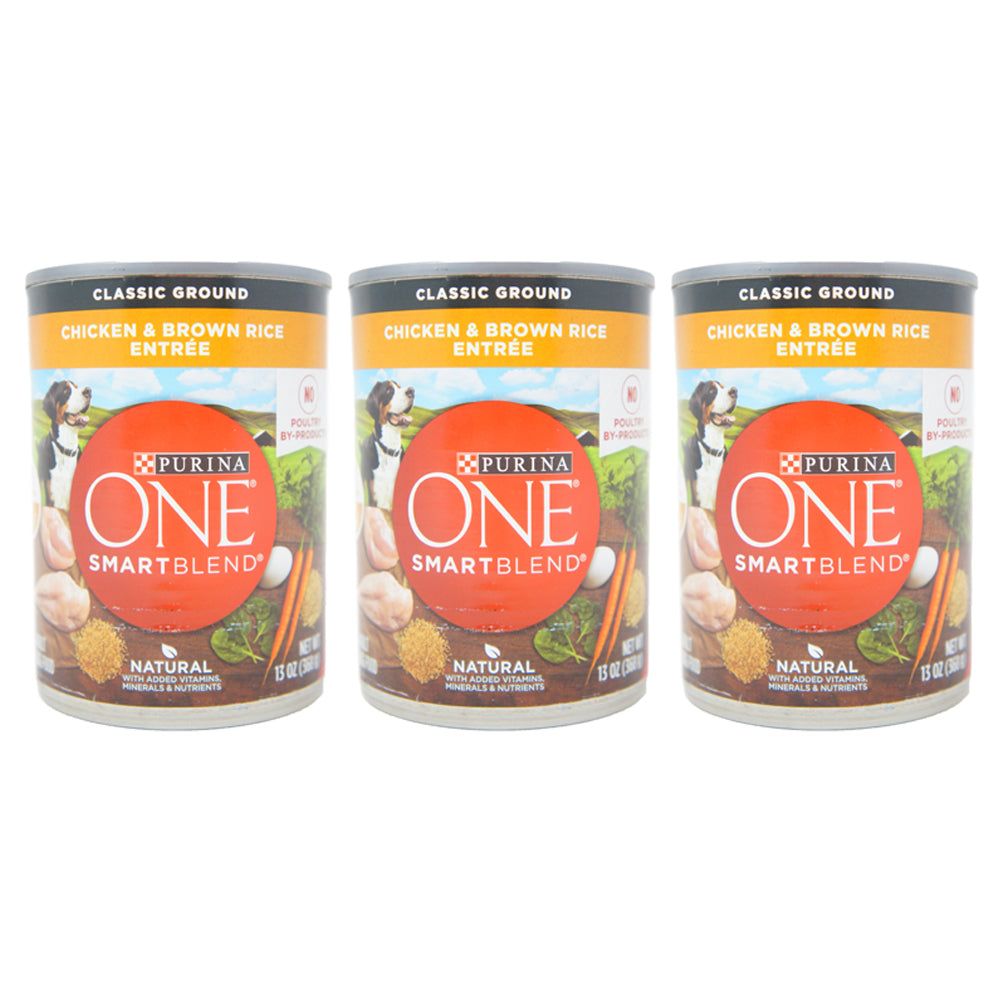 Purina One, Smart Blend, Chicken & Brown Rice Entrée, 13 oz (3 Pack)