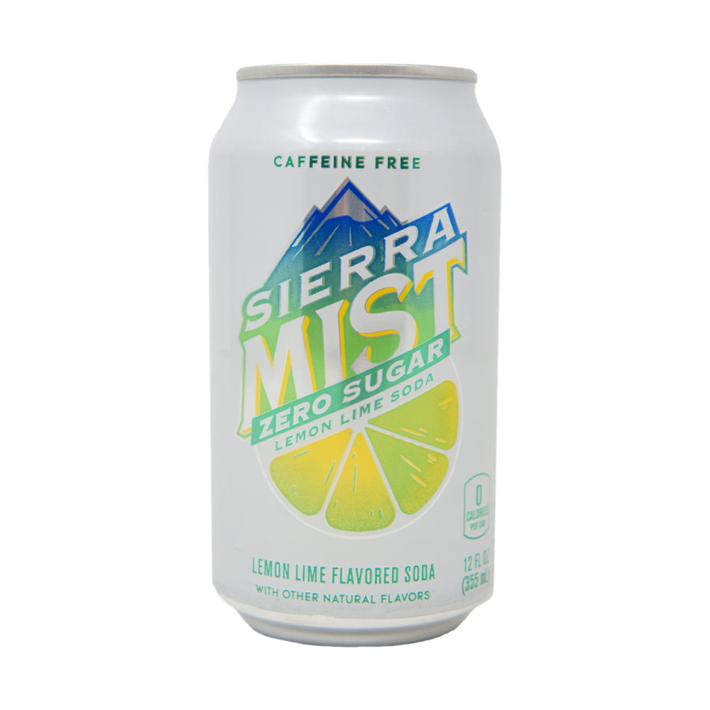 Sierra Mist, Zero Sugar, Lemon Lime Soda, 12 oz can