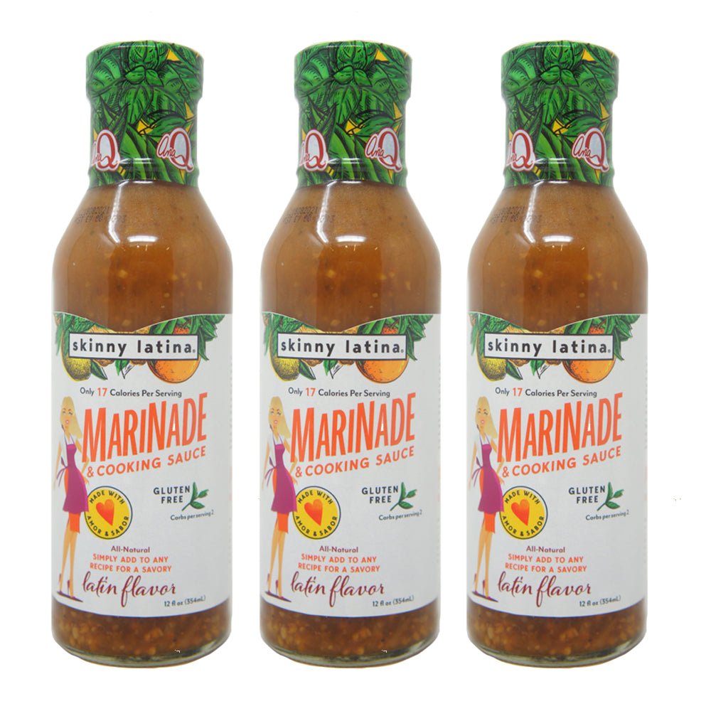 Skinny Latina, Marinade & Cooking Sauce, Glutrn Free, 12 oz (3 Pack)