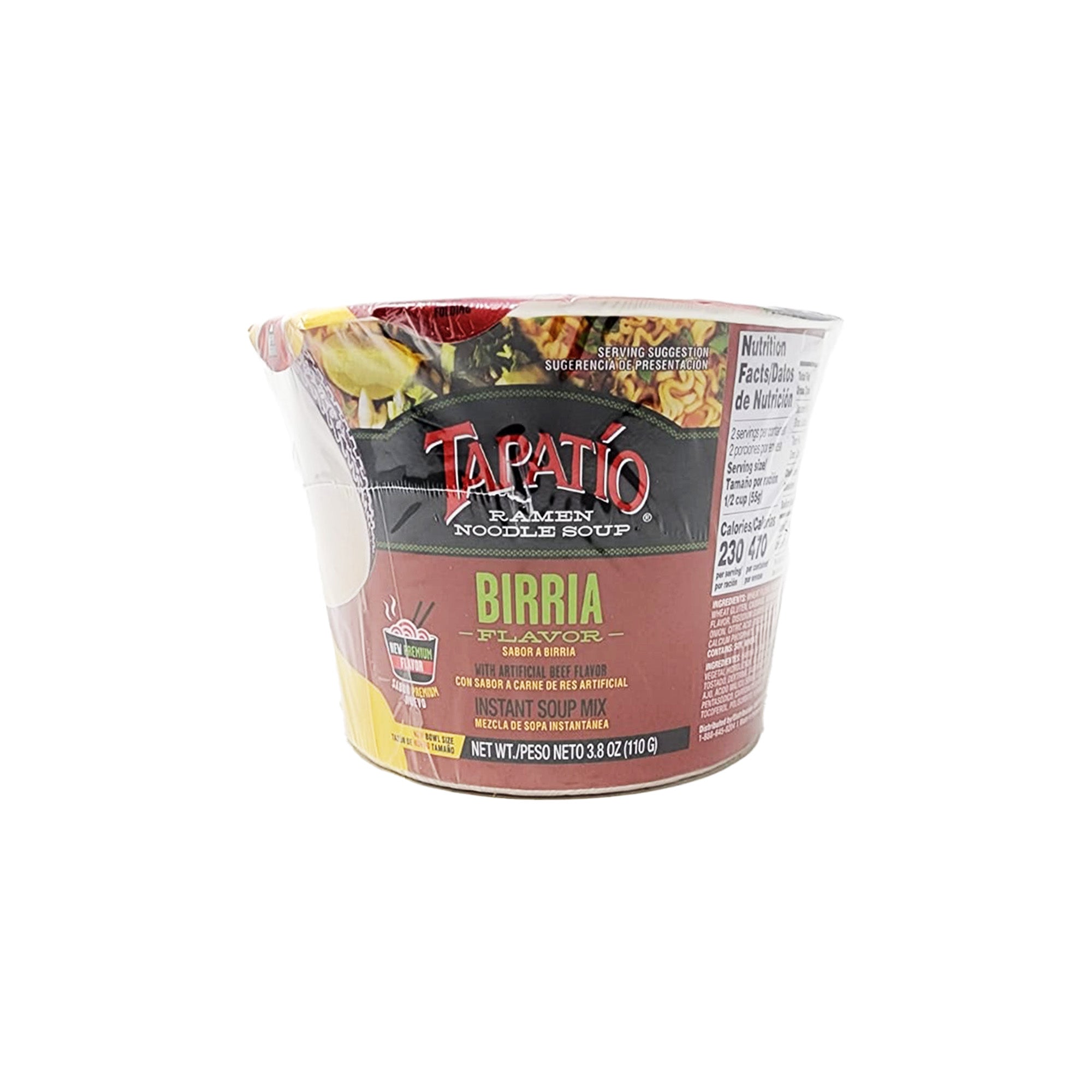 Tapatio Ramen Noodle Soup, Birria Flavor, Hot Spicy Ramen with Natural and Artificial Beef Flavor