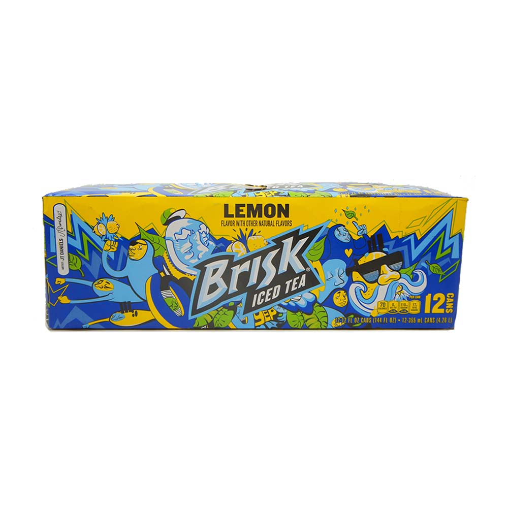 Brisk Iced Tea, Lemon Flavored with Other Natural Flavors, 12-OZ Can, 12-Pack