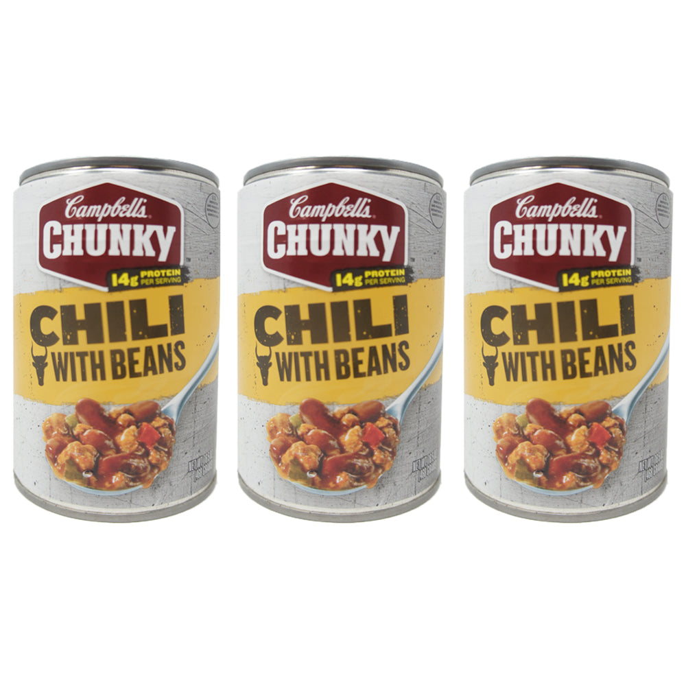 Campbelli Chunky, Chili With Beans, 16.5 oz (3 Pack)