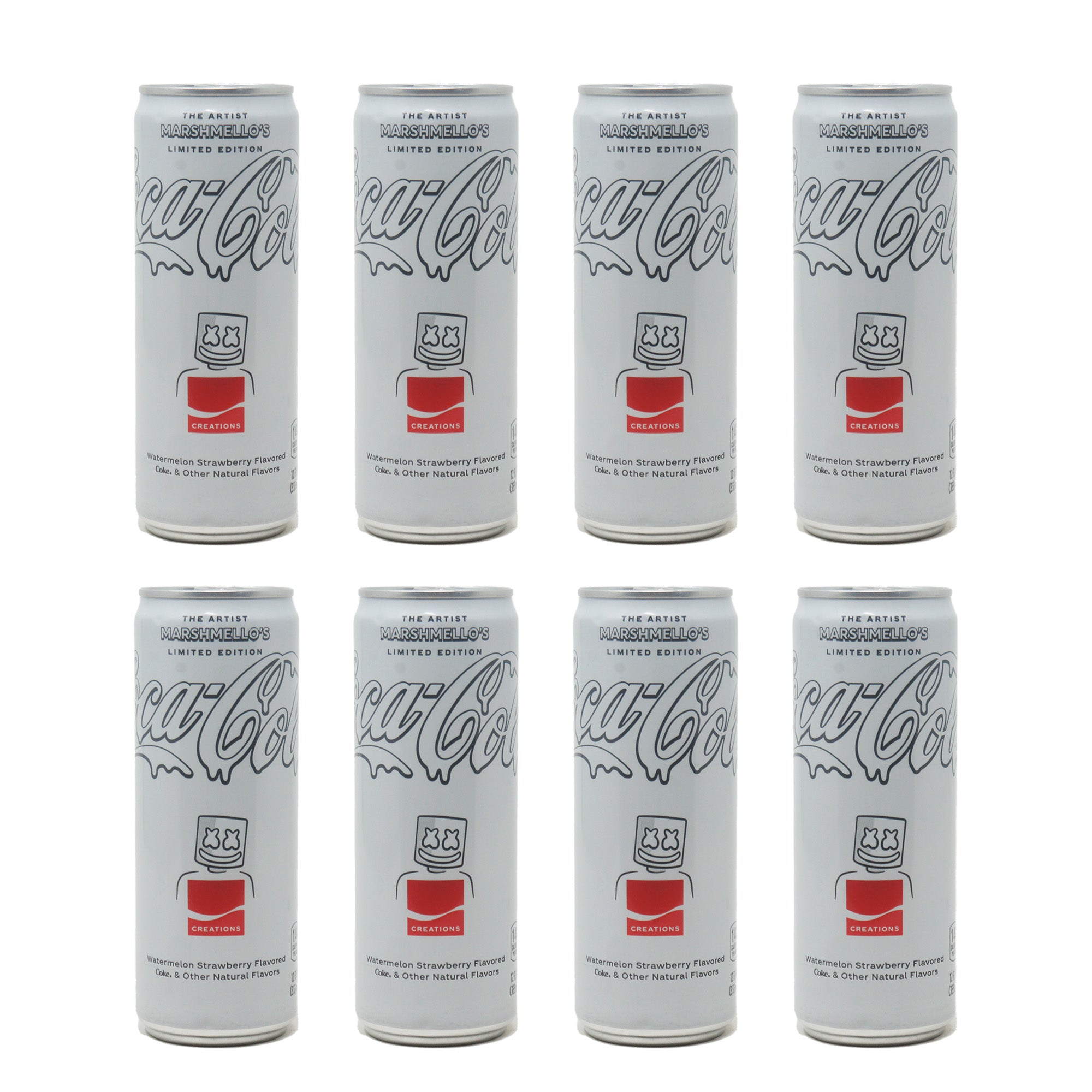 Coca Cola Creations, the Artist Marshmallow's Limited Edition, Watermelon Strawberry Flavored, 12 fl oz, 8 Pack